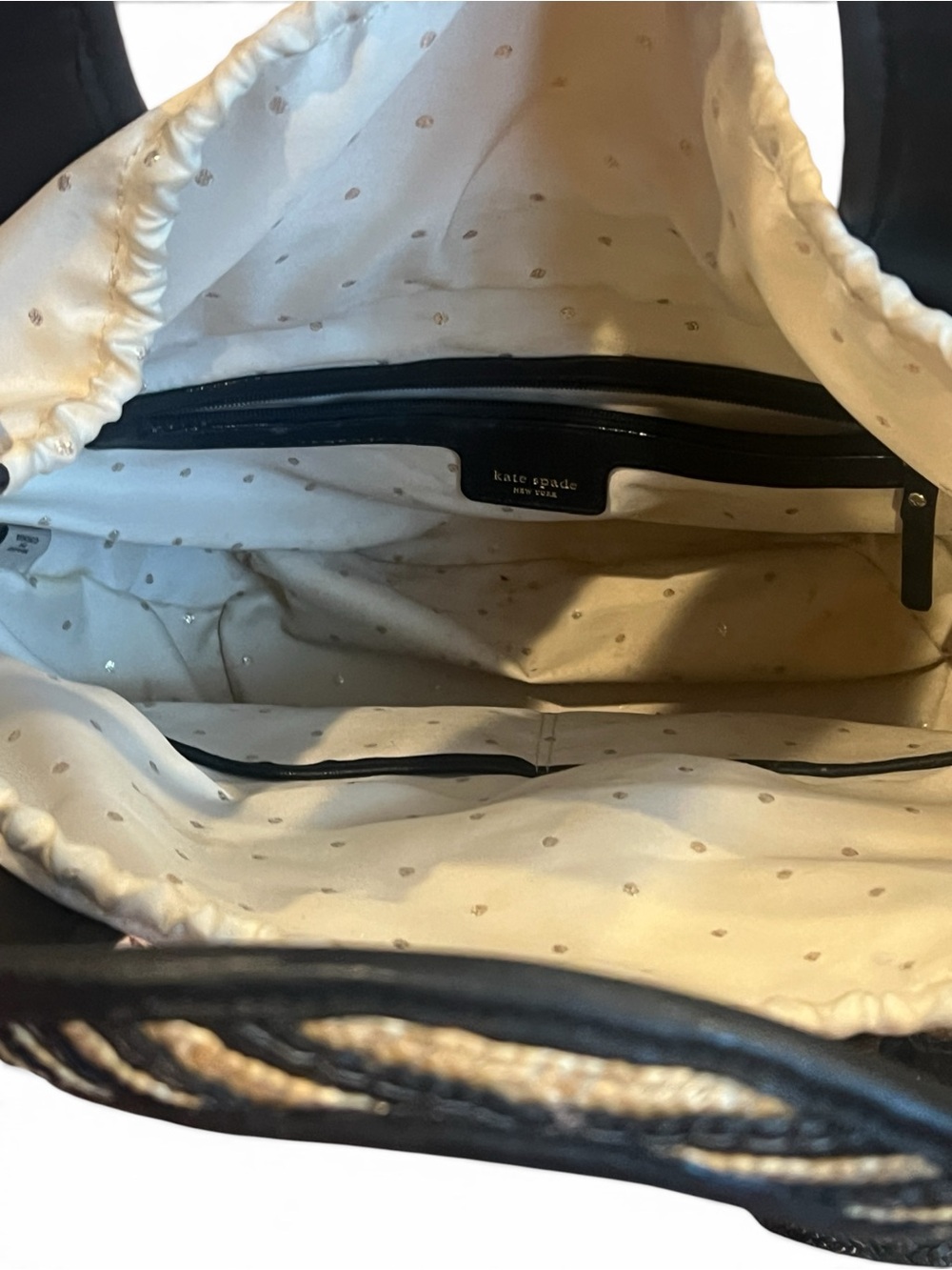 Kate Spade Lawn Party Straw Natural Tote 3D Floral Design - Picture 15 of 16